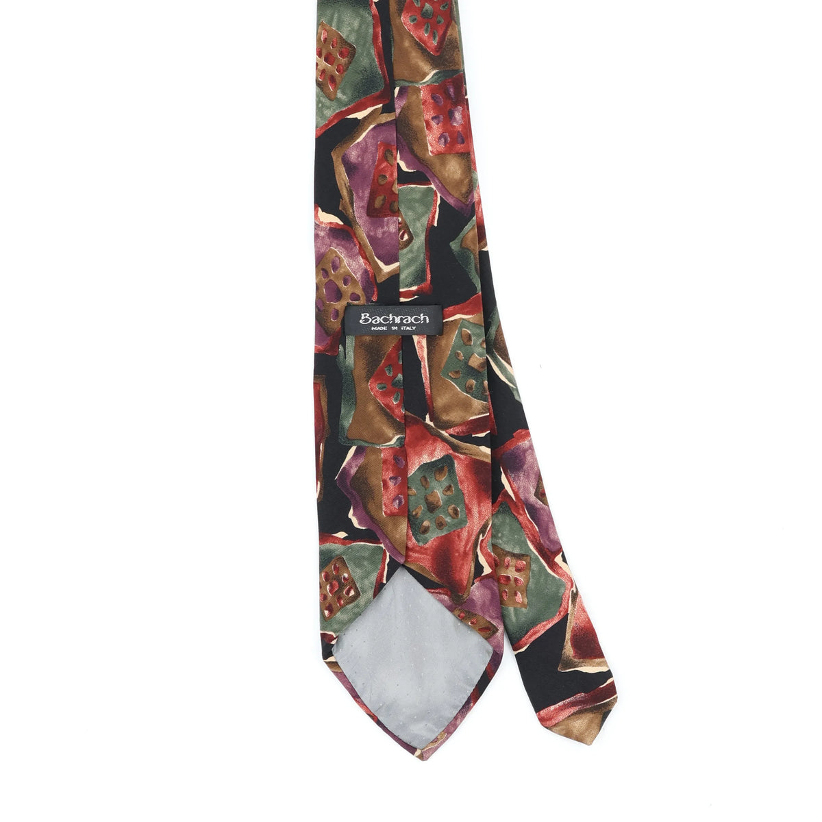 Back Back Detail of Vintage 1990's Bachrach Geometric Patterned Tie