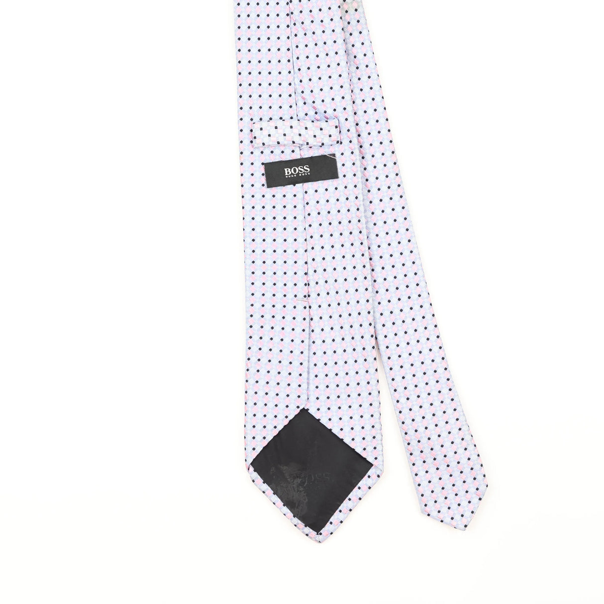 Back Detail of Vintage Hugo Boss Geometric Patterned Tie