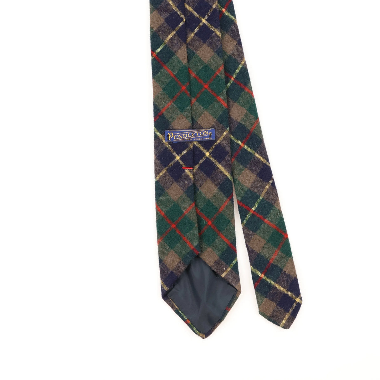 Back Detail of Vintage 1990's Pendleton Plaids & Checks Patterned Tie