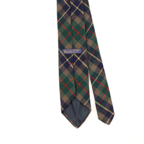 Back Detail of Vintage 1990's Pendleton Plaids & Checks Patterned Tie