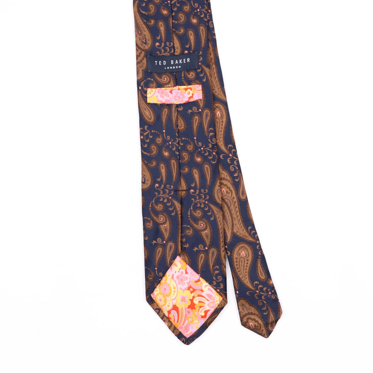 Back Back Detail of Vintage 1990's Ted Baker Paisley Patterned Tie