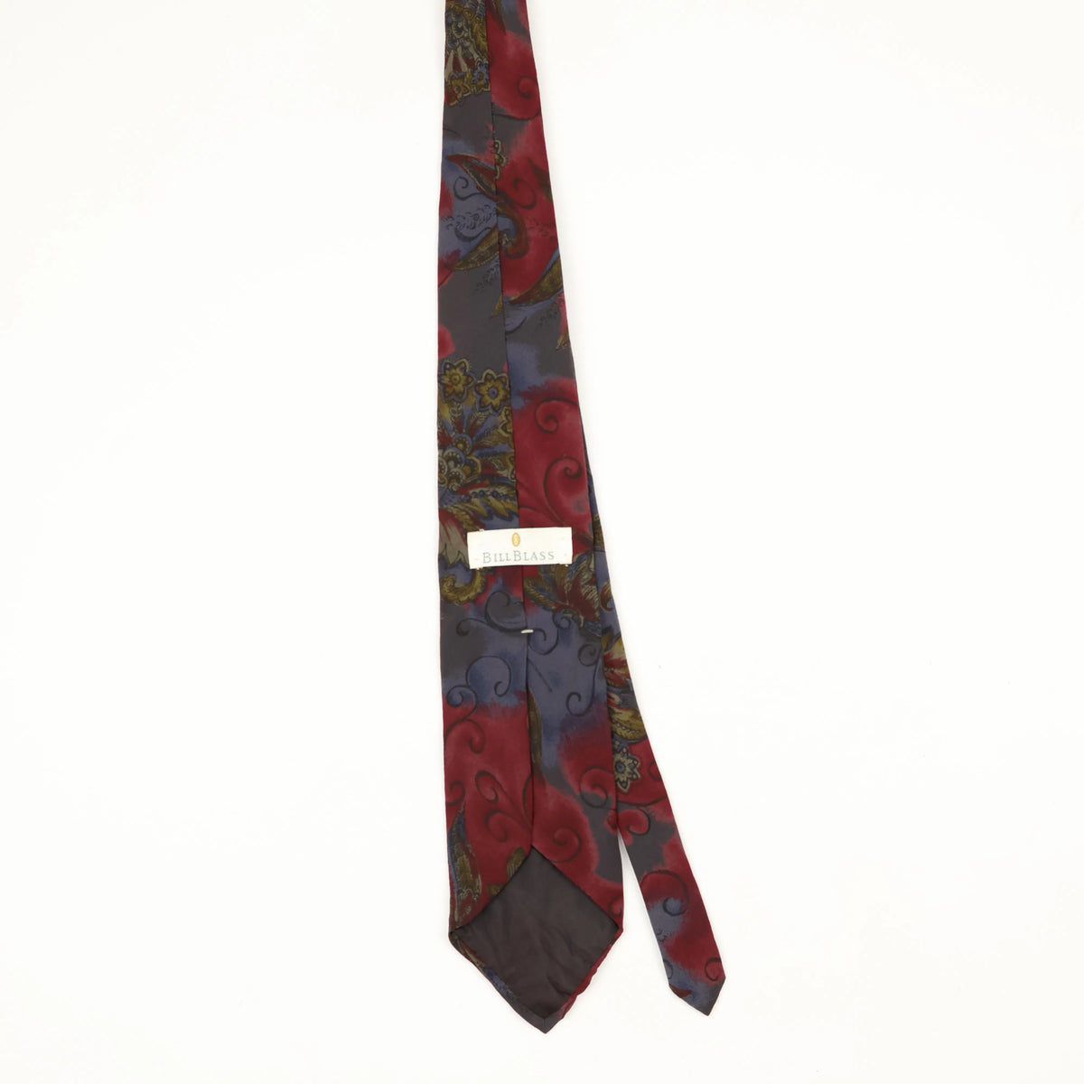 Back Back of Vintage 1990's Bill Blass Floral Patterned Tie