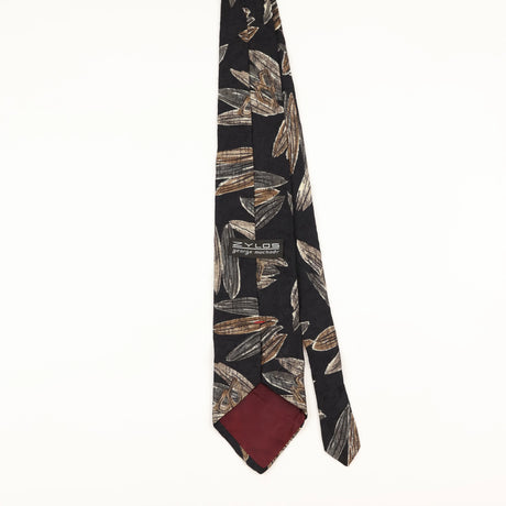 Back of Vintage 1990's Zylos Geometric Patterned Tie