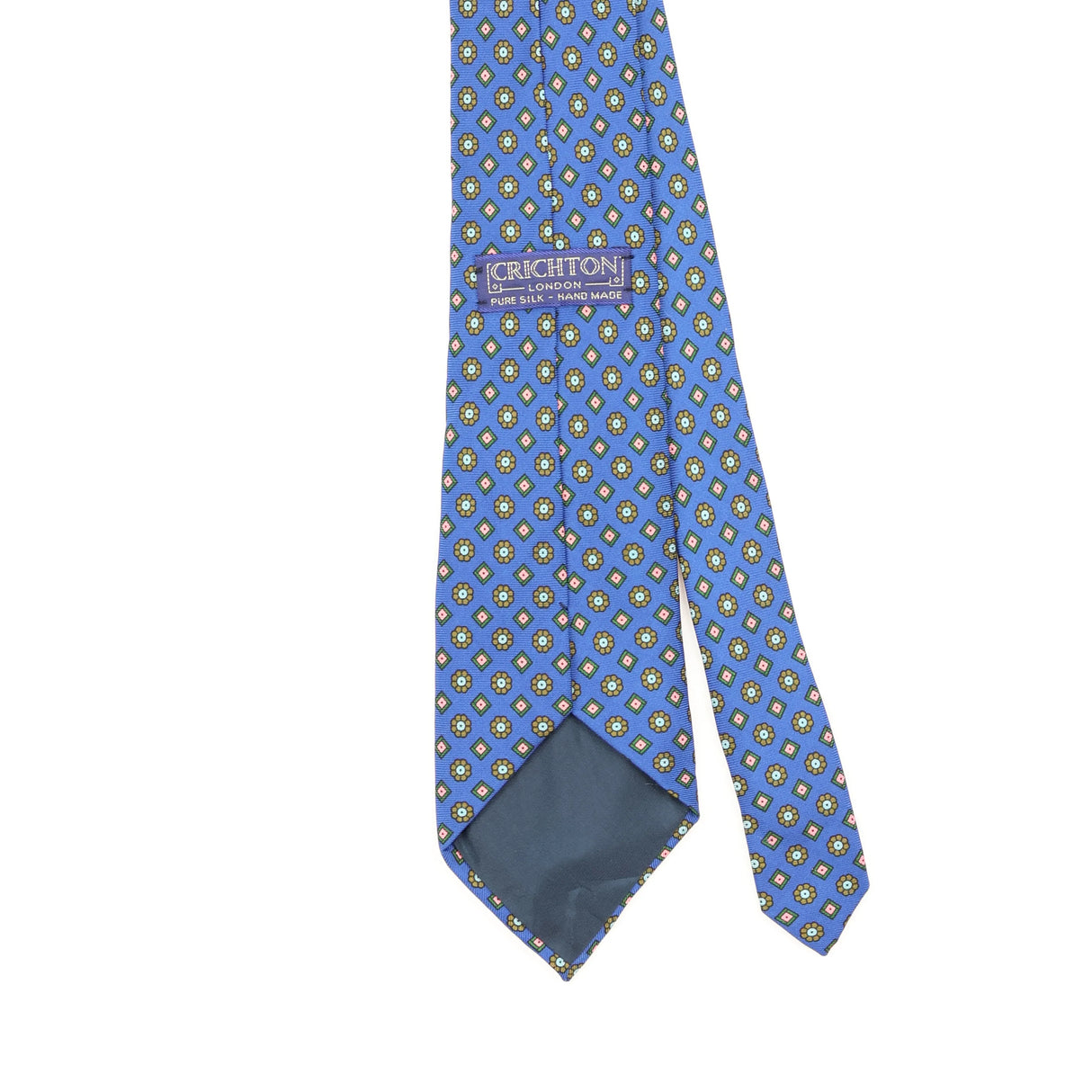 Back Detail of Vintage 1990's Crichton Geometric Patterned Tie