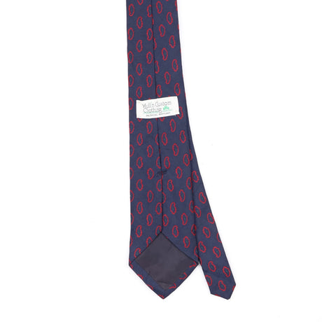 Back Back Detail of Vintage 1990's Foulard Paisley Patterned Tie