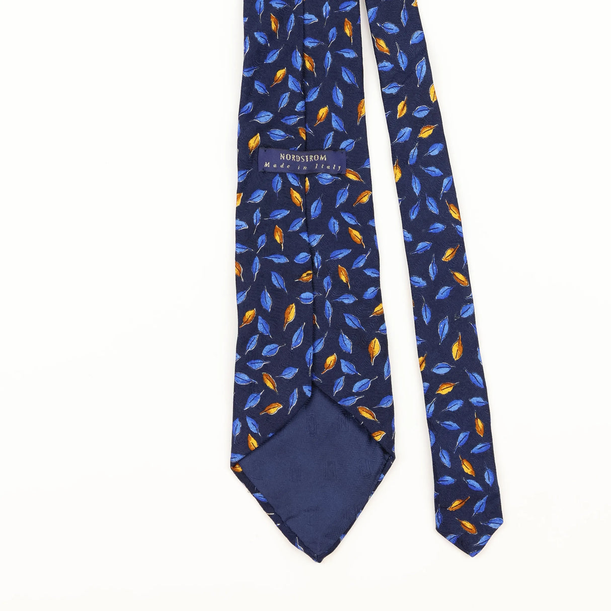 Back Detail of Vintage 1990's Nordstrom Leaf Floral Patterned Tie