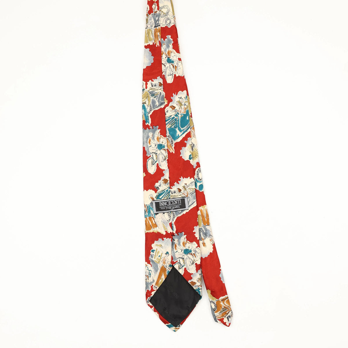 Back Back of Vintage 1990's Tom James Sketches Abstract Patterned Tie