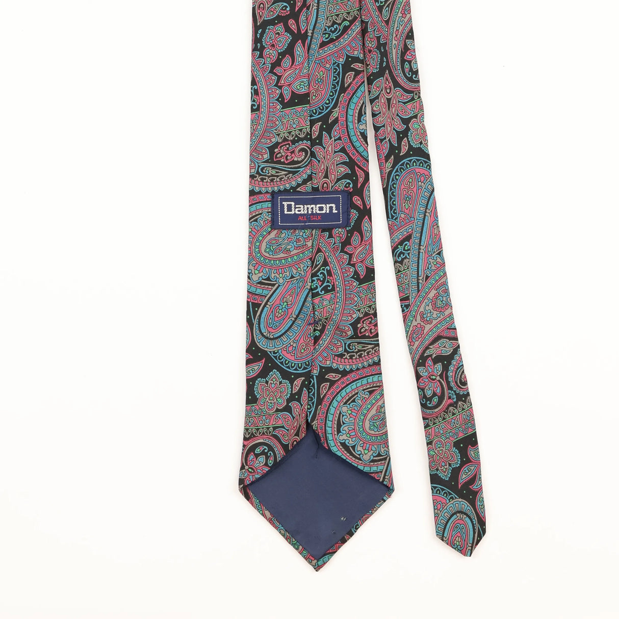 Back Detail of Vintage Damon Paisley Patterned Tie