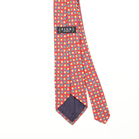 Back Detail of Vintage 1990's Thomas Pink Geometric Patterned Tie
