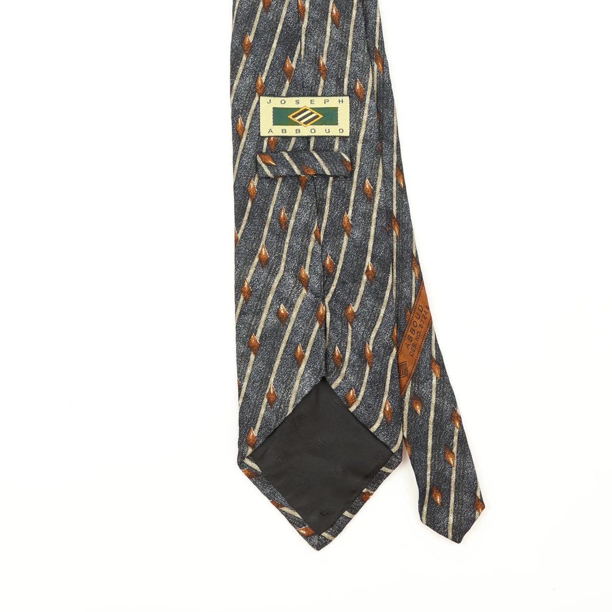 Back Back Detail of Vintage 1990's Joseph Aboud Striped Patterned Tie