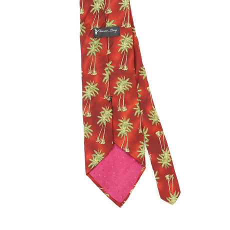 Back Back Detail of Vintage 1990's Palm Tree Abstract Patterned Tie