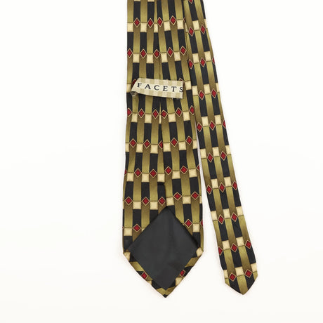 Back Detail of Vintage Geometric Patterned Tie