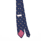 Back Back Detail of Vintage 1980's Sailing Boats Geometric Patterned Tie