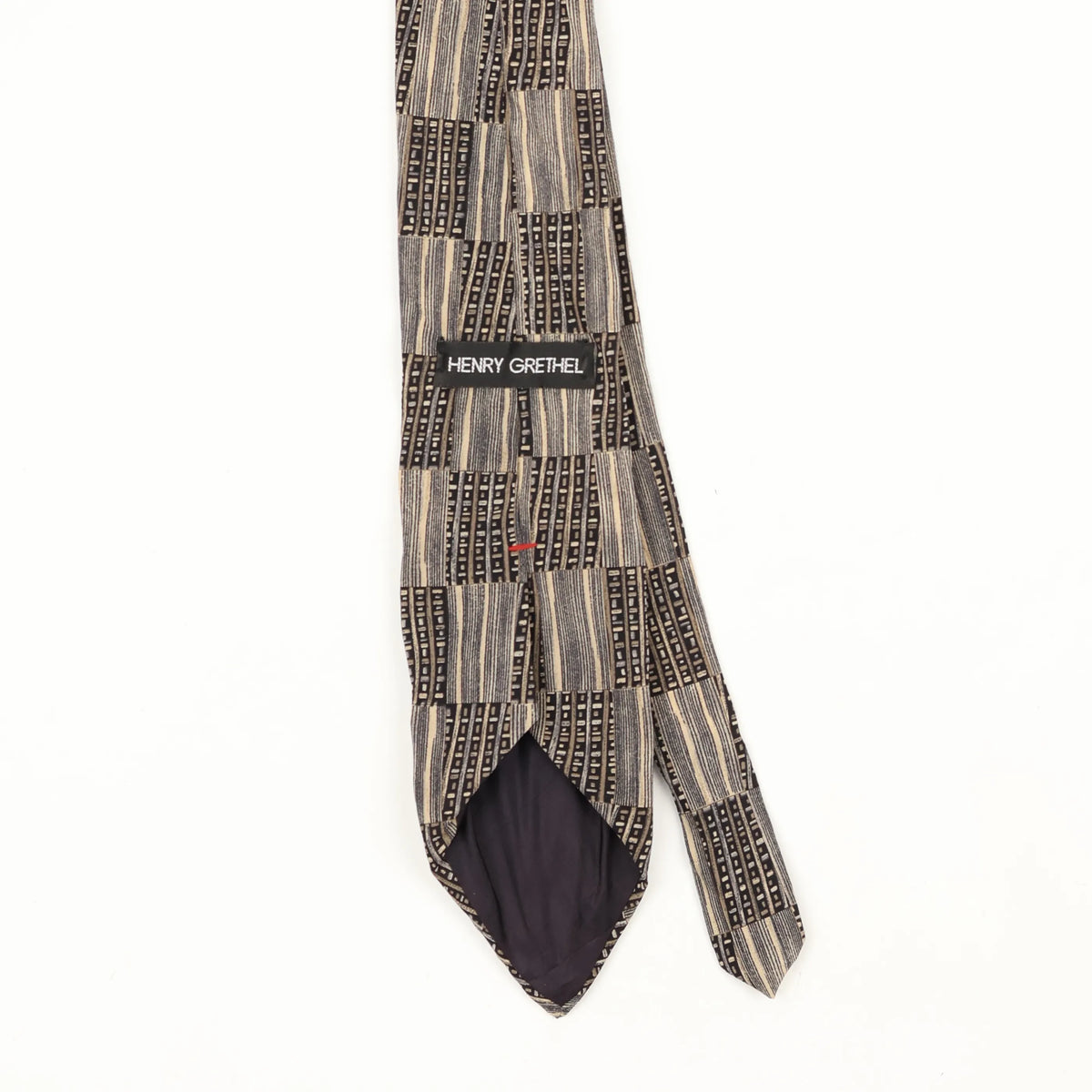 Back Back Detail of Vintage 1990's Henry Grethel Geometric Patterned Tie