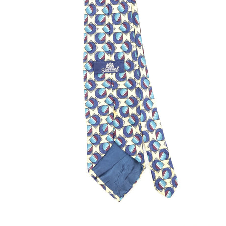 Back Back Detail of Vintage 1990's Stafford Geometric Patterned Tie