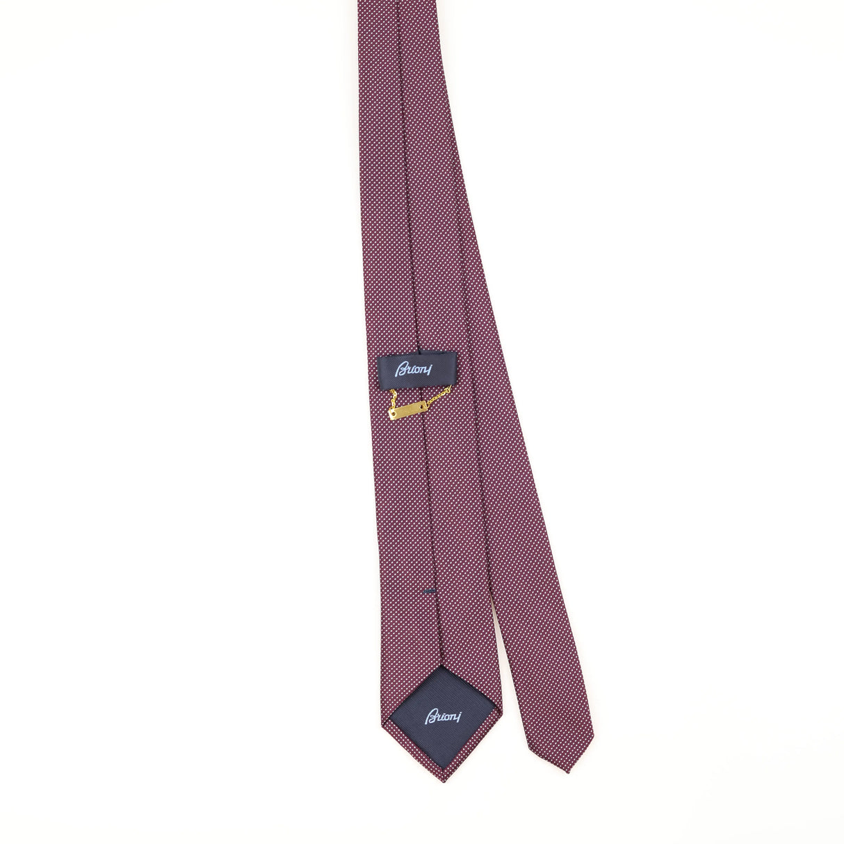 Back of Vintage 1990's Brioni Polka Dot Patterned Tie