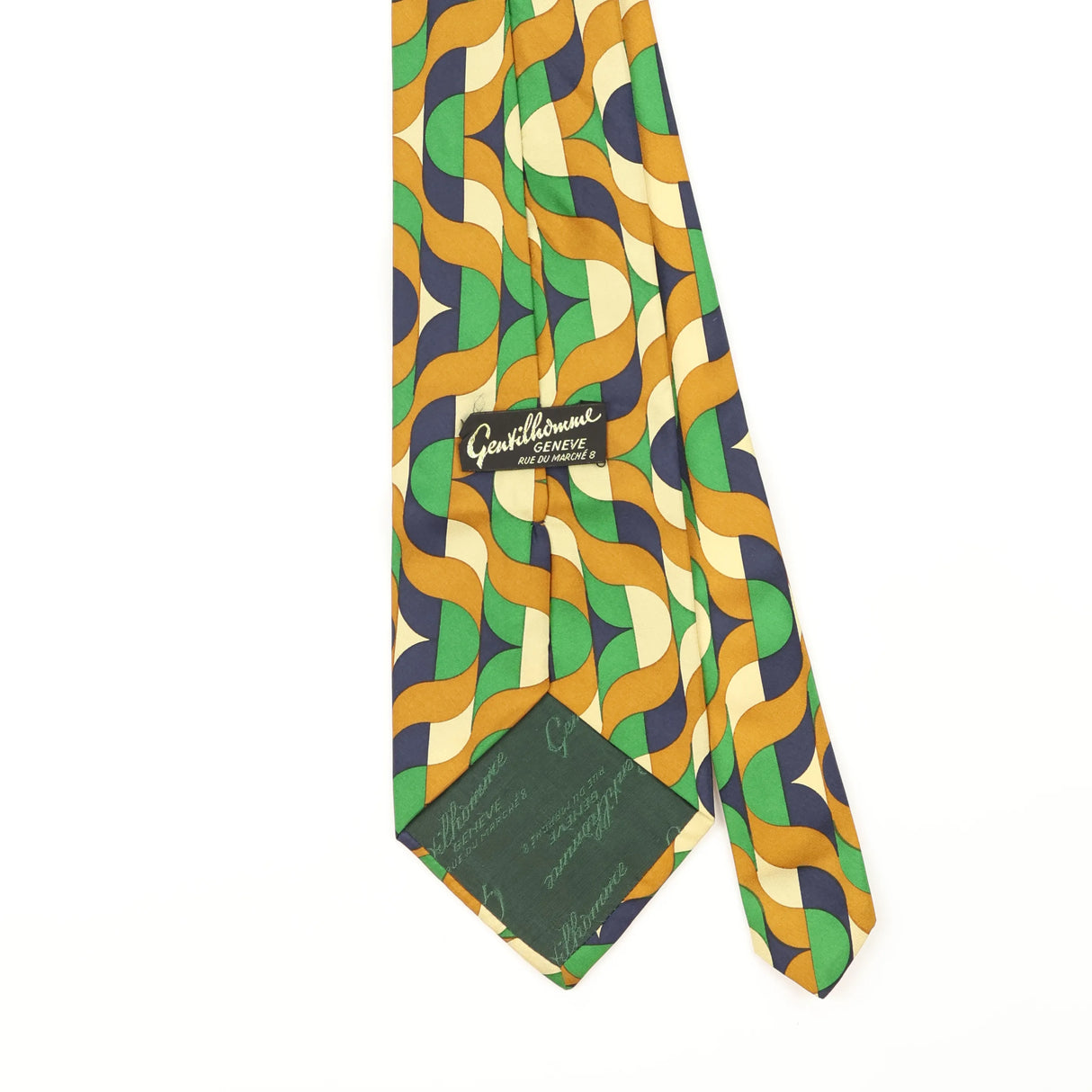 Back Detail of Vintage 1980's Geometric Patterned Tie