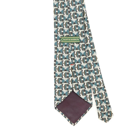 Back Detail of Vintage 1990's Croft & Barrow Geometric Patterned Tie