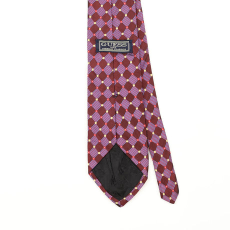 Back Back Detail of Vintage 1990's Guess Geometric Patterned Tie