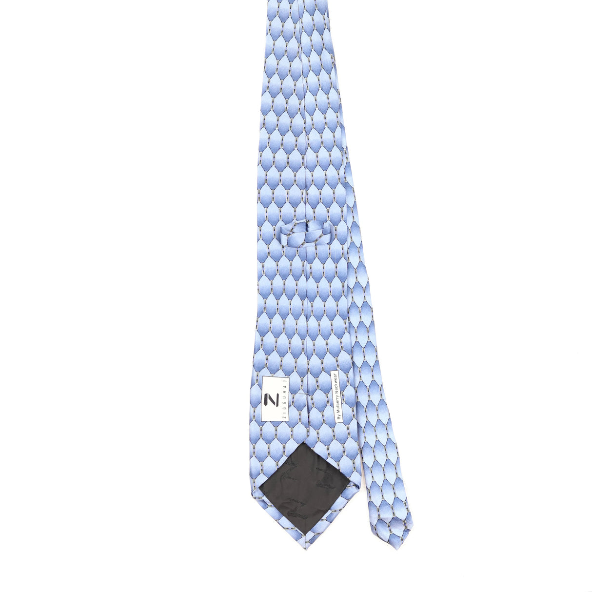 Back Back of Vintage 1990's Mulberry Geometric Patterned Tie