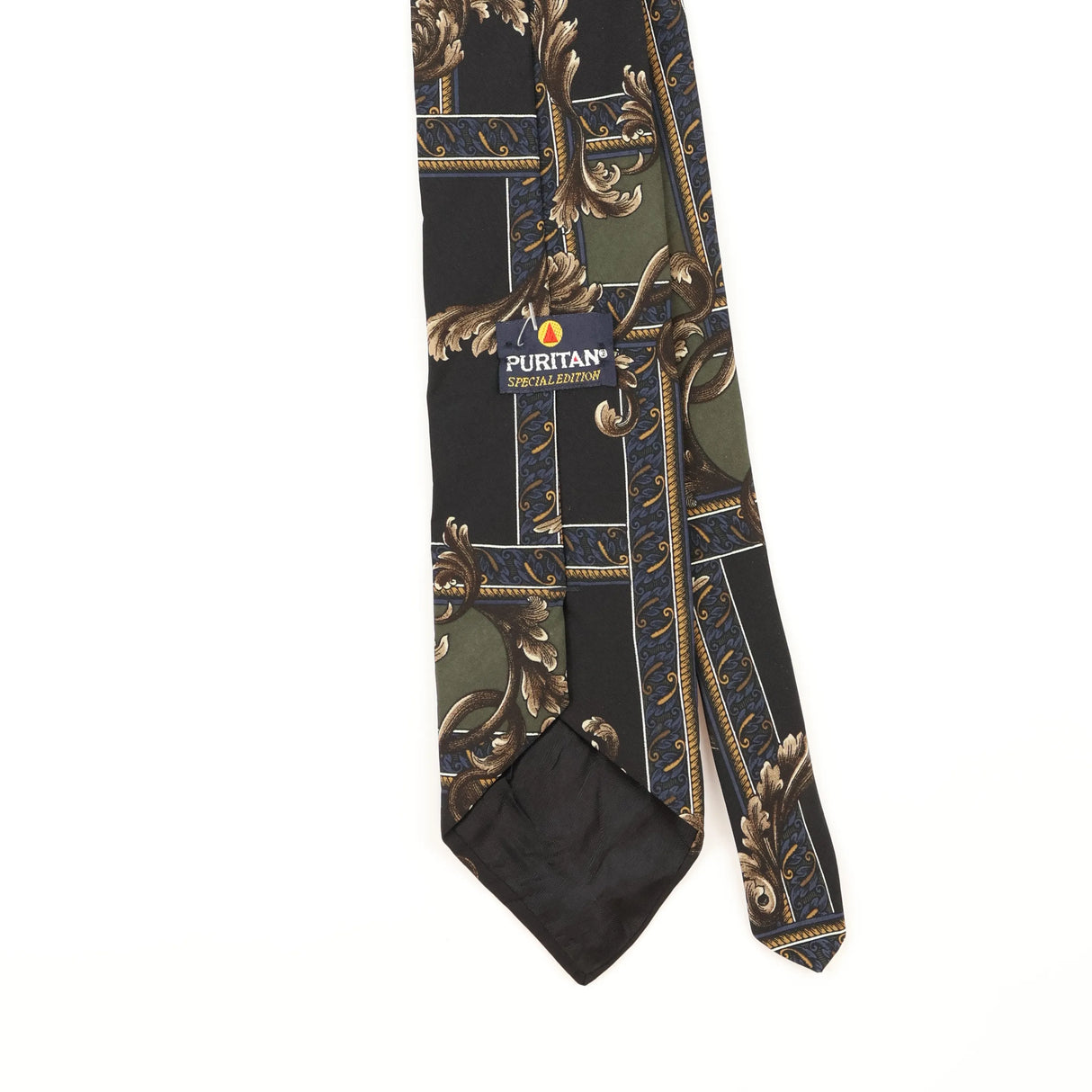 Back Detail of Vintage 1990's Puritan Abstract Patterned Tie