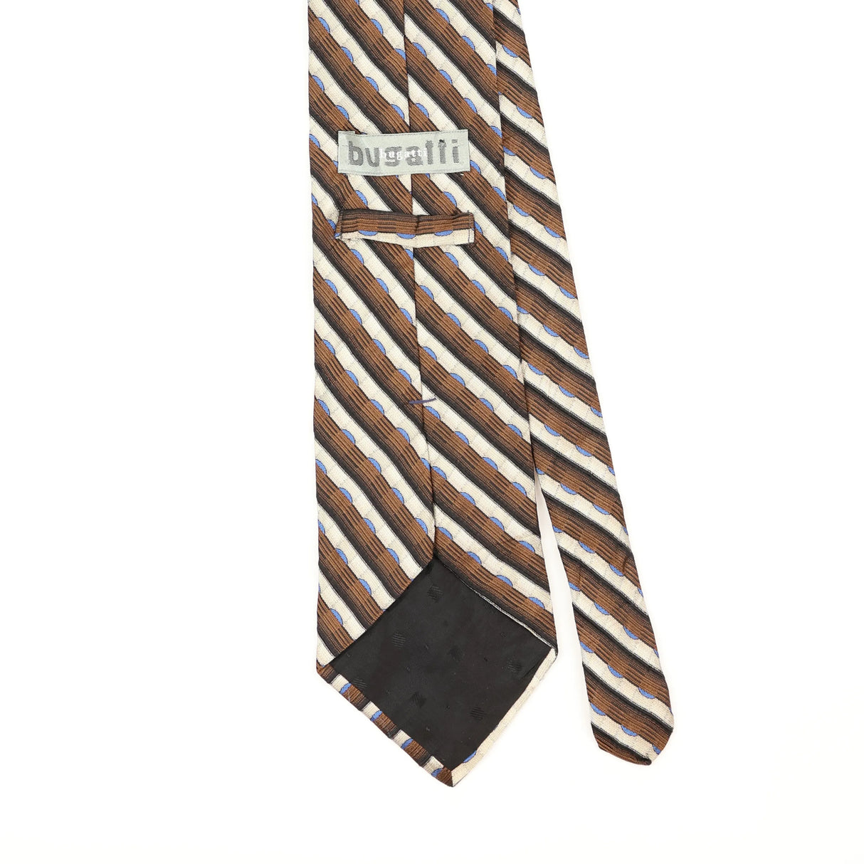 Back Back Detail of Vintage 1990's Bugatti Striped Patterned Tie