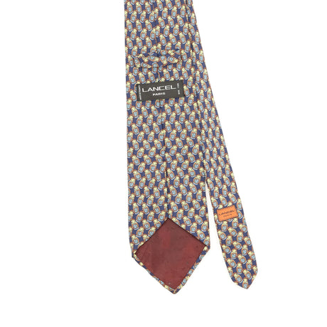 Back Detail of Vintage 1990's Lancel Geometric Patterned Tie
