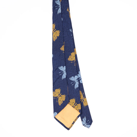 Back Back of Vintage 1980's Butterfly Animal Print Patterned Tie