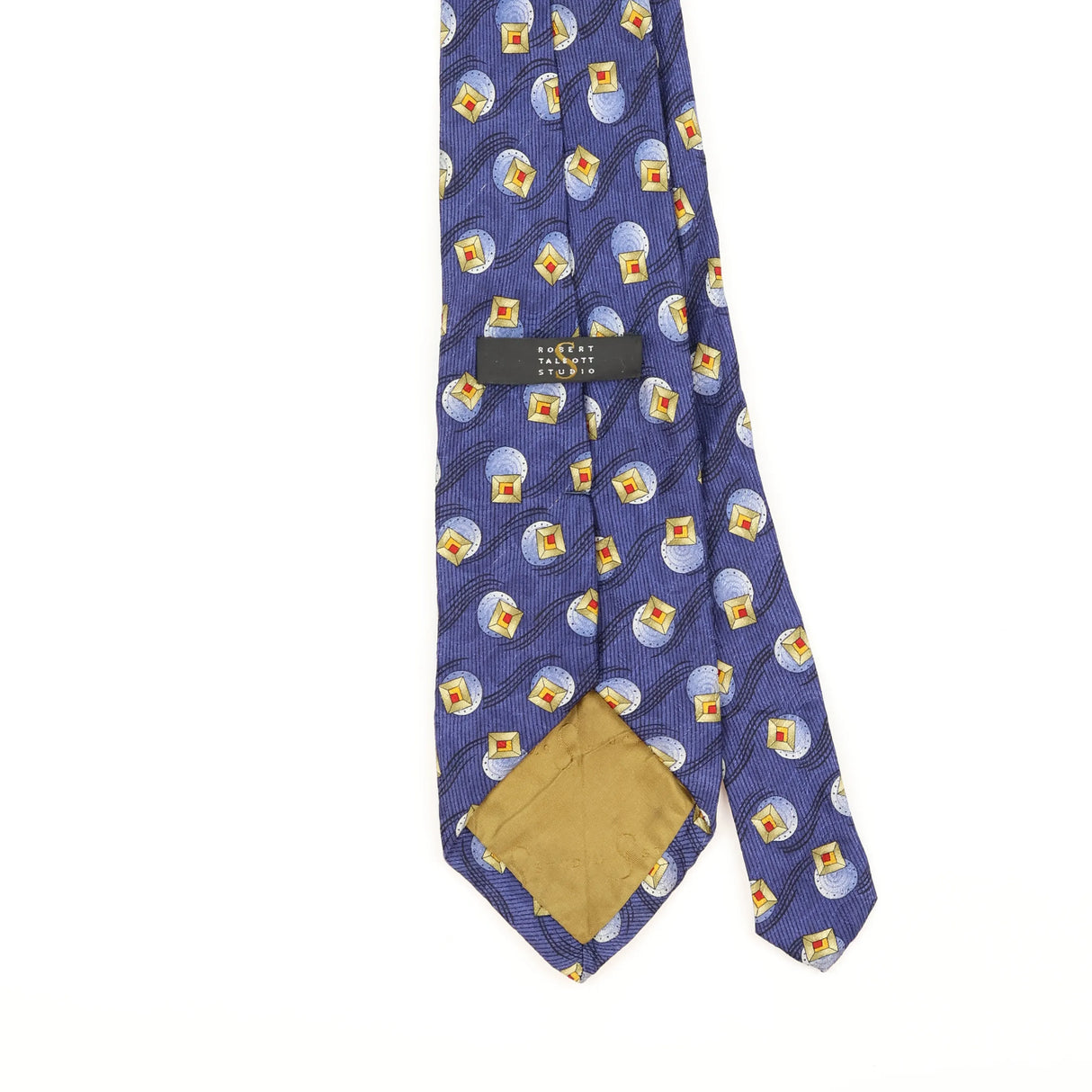 Back Detail of Vintage 1990's Robert Talbott Geometric Patterned Tie