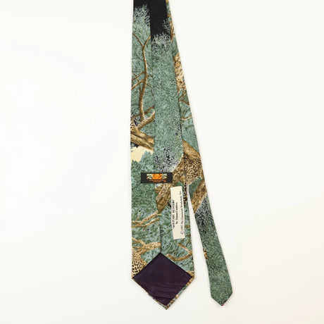 Back of Vintage Endangered Species Leopard Animal Print Patterned Tie