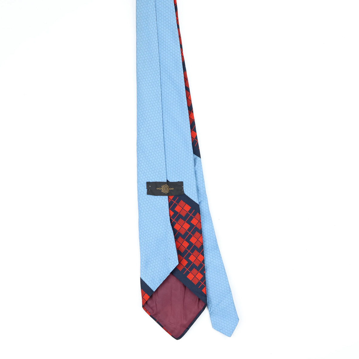 Back Back of Vintage 1980's J. C. Penney Split Check Geometric Patterned Tie