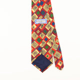 Back Detail of Vintage 1990's Yves Saint Laurent Geometric Patterned Tie
