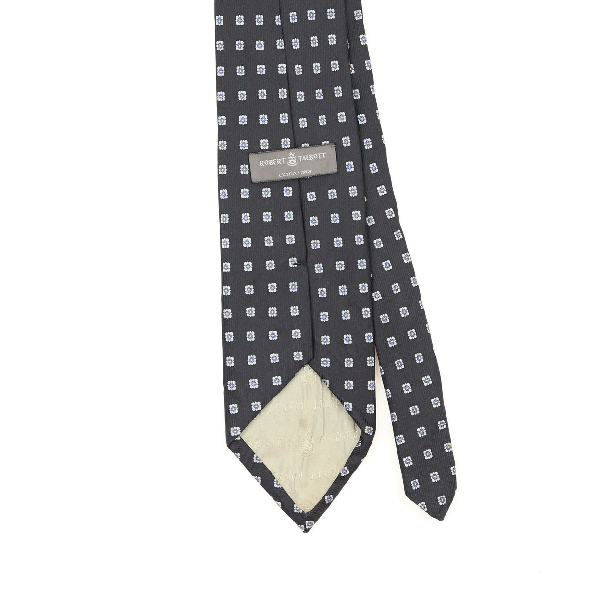 Back Back Detail of Vintage 1990's Robert Talbott Flowers Geometric Patterned Tie