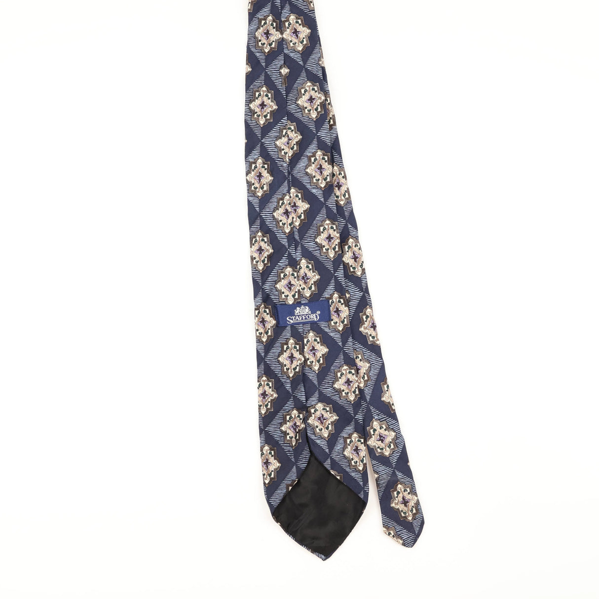 Back of Vintage 1990's Stafford Geometric Patterned Tie