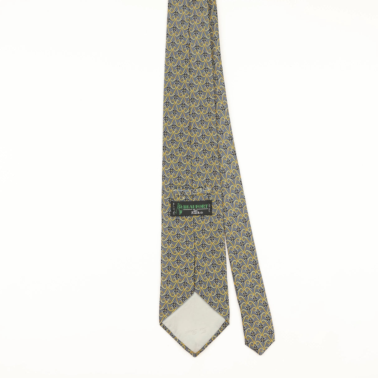 Back of Vintage 1990's Tie Rack Beaufort Geometric Patterned Tie