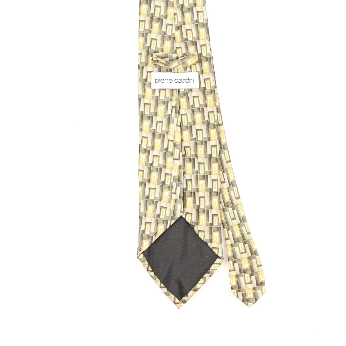 Back Back Detail of Vintage Pierre Cardin Geometric Patterned Tie