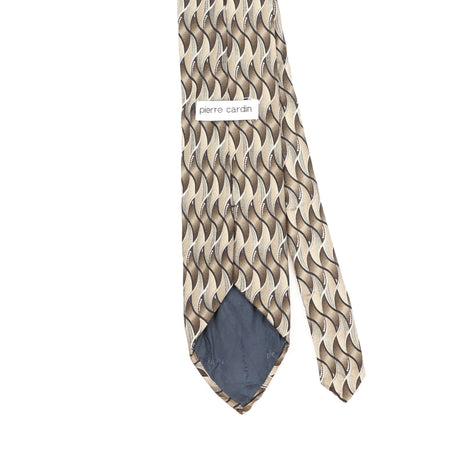 Back Back Detail of Vintage 1990's Pierre Cardin Geometric Patterned Tie