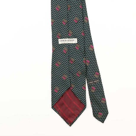 Back Detail of Vintage Giorgio Armani Geometric Patterned Tie