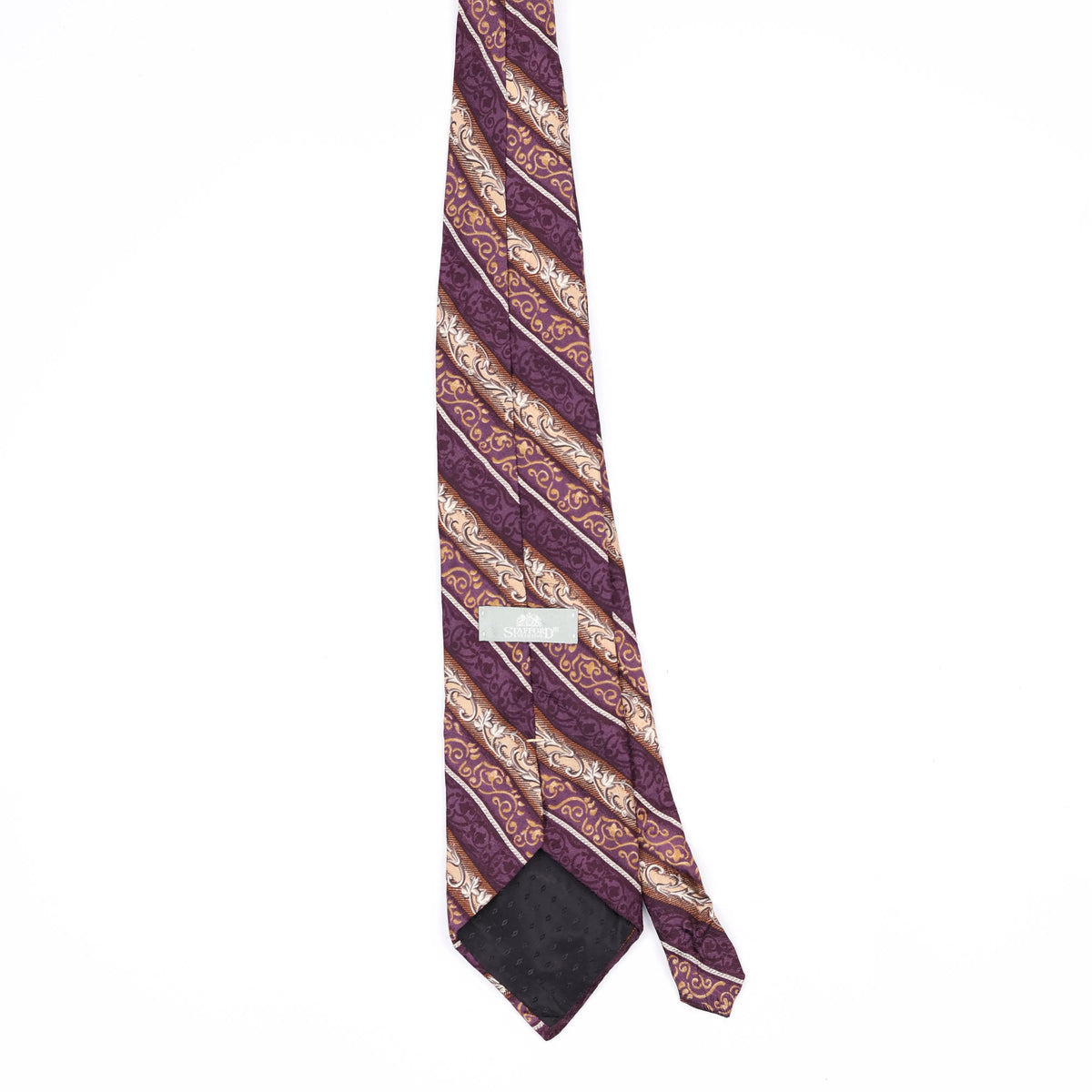 Back Back of Vintage Stafford Striped Patterned Tie