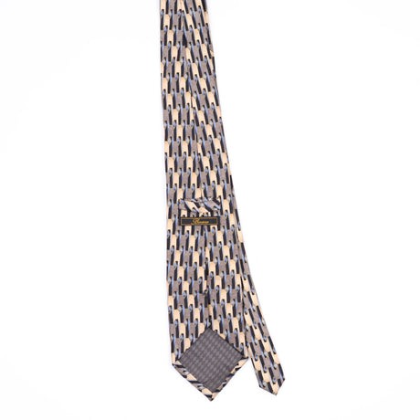 Back Back of Vintage Geometric Patterned Tie
