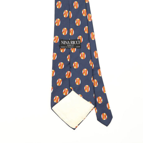 Back Back Detail of Vintage 1980's Nina Ricci Geometric Patterned Tie