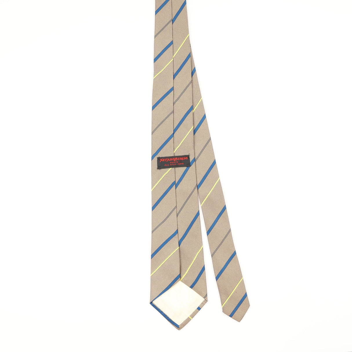 Back of Vintage 1990's Yves Saint Laurent Striped Patterned Tie