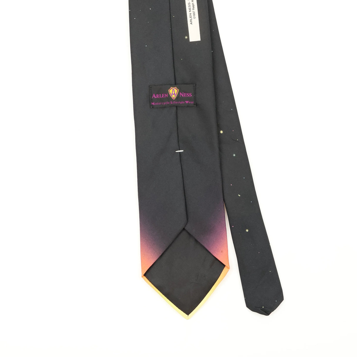 Back Back Detail of Vintage 1990's Ralph Marlin Arlen Ness Blast Off Abstract Patterned Tie