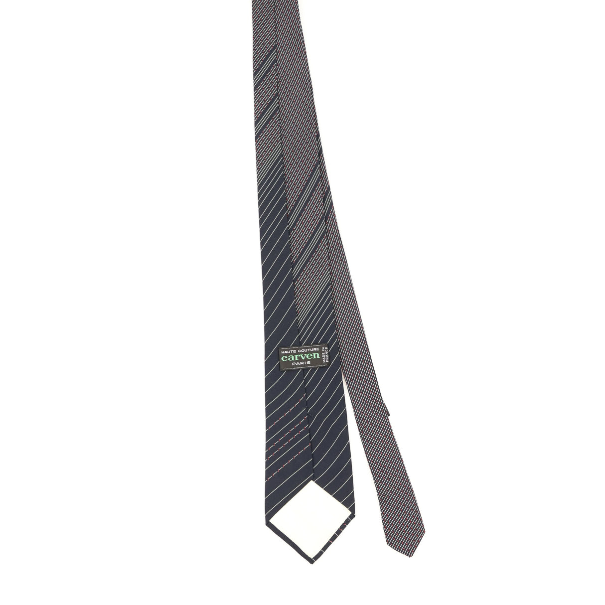 Back of Vintage 1980's Carven Striped Patterned Tie