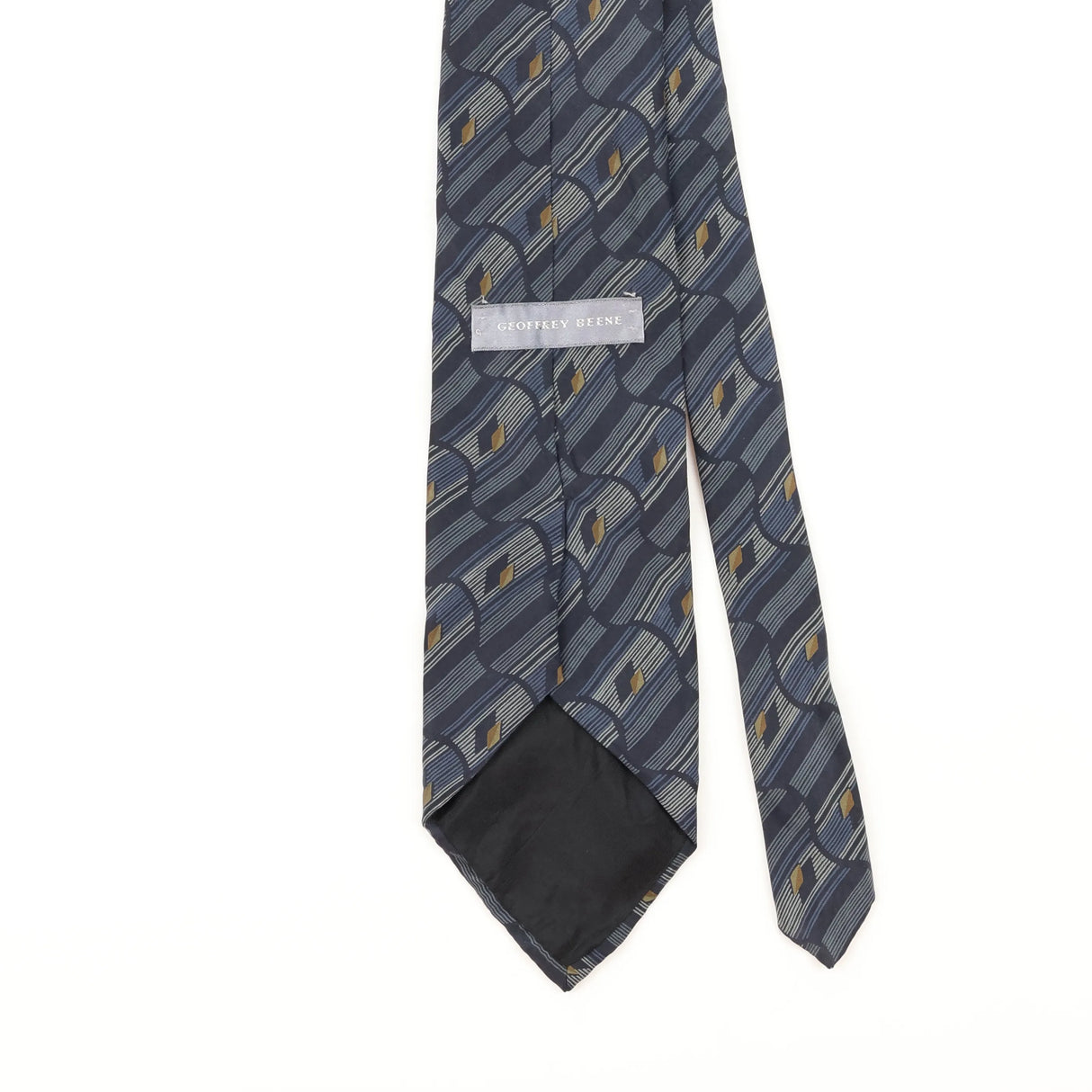 Back Detail of Vintage 1990's Geoffrey Beene Abstract Patterned Tie