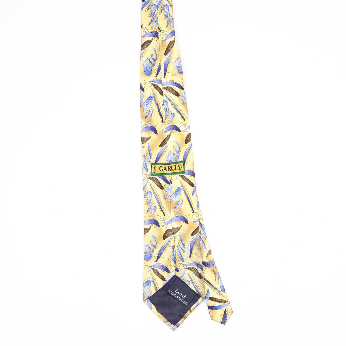 Back Back of Vintage 1990's Jerry Garcia Lunch Abstract Patterned Tie