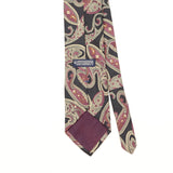 Back Detail of Vintage 1990's Kuppenheimer Paisley Patterned Tie