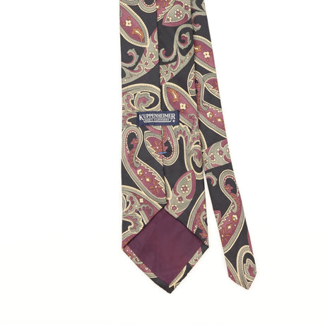 Back Detail of Vintage 1990's Kuppenheimer Paisley Patterned Tie