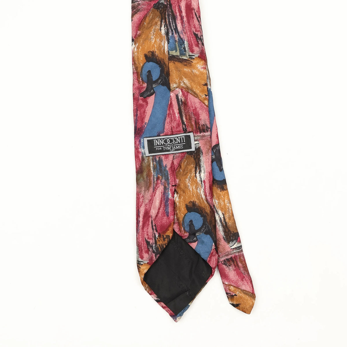 Back Back Detail of Vintage 1990's Tom James Abstract Patterned Tie