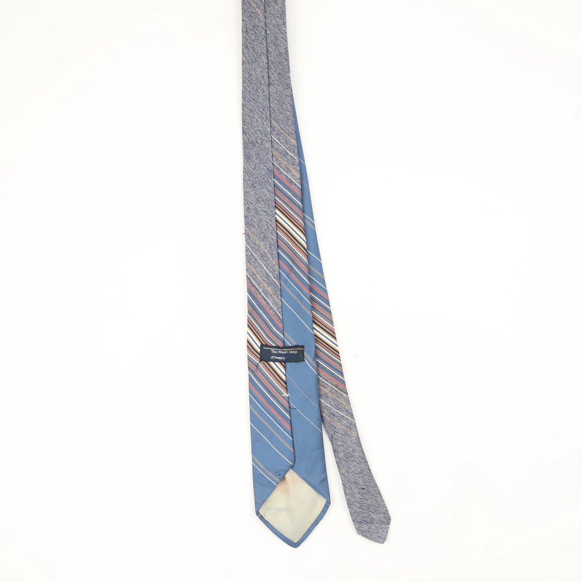 Back Back of Vintage 1990's J. C. Penney Striped Patterned Tie